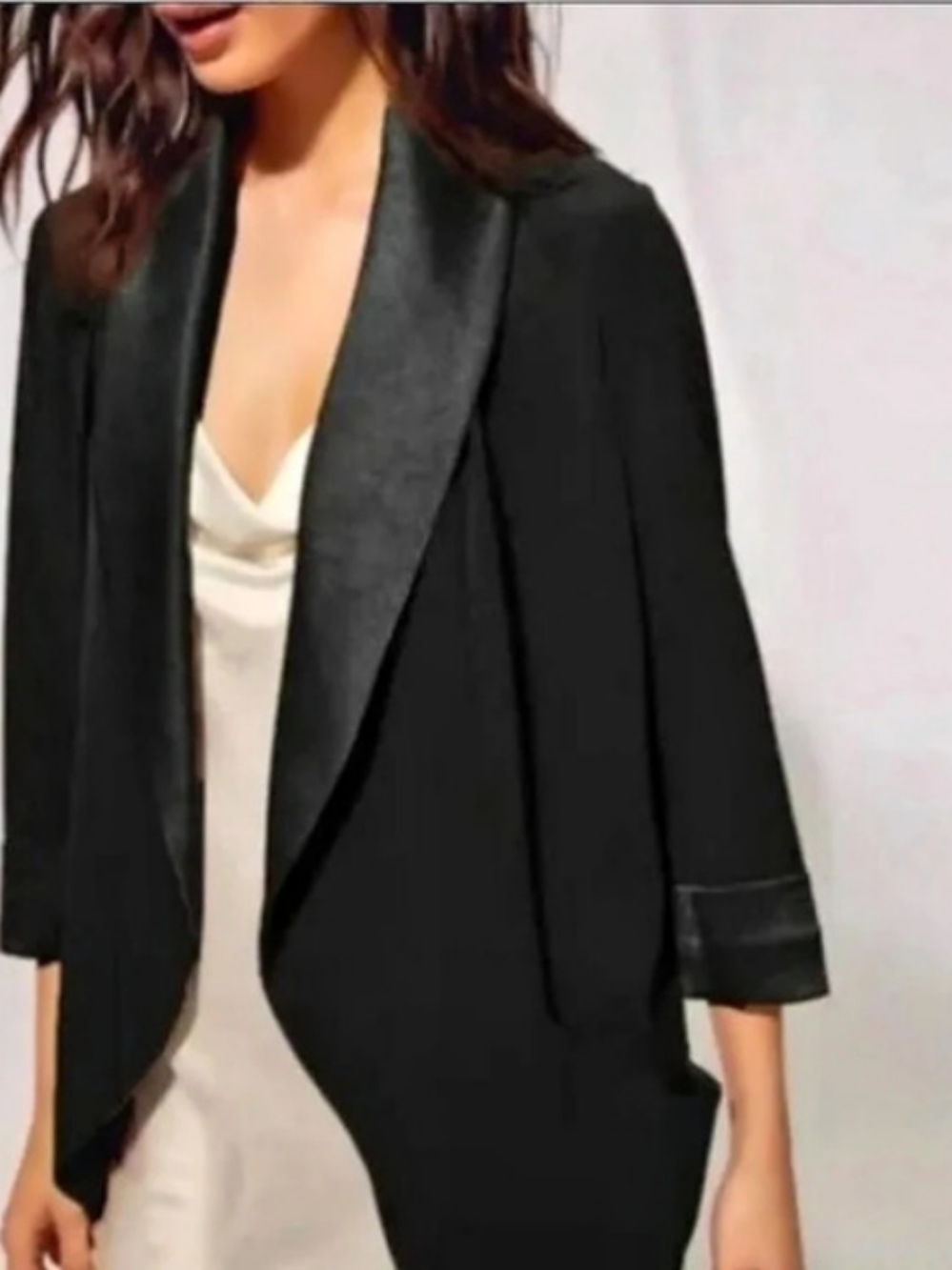 Aritizia Wilfred Satin Chevalier Blazer Black Shawl Collar Blazer Like New